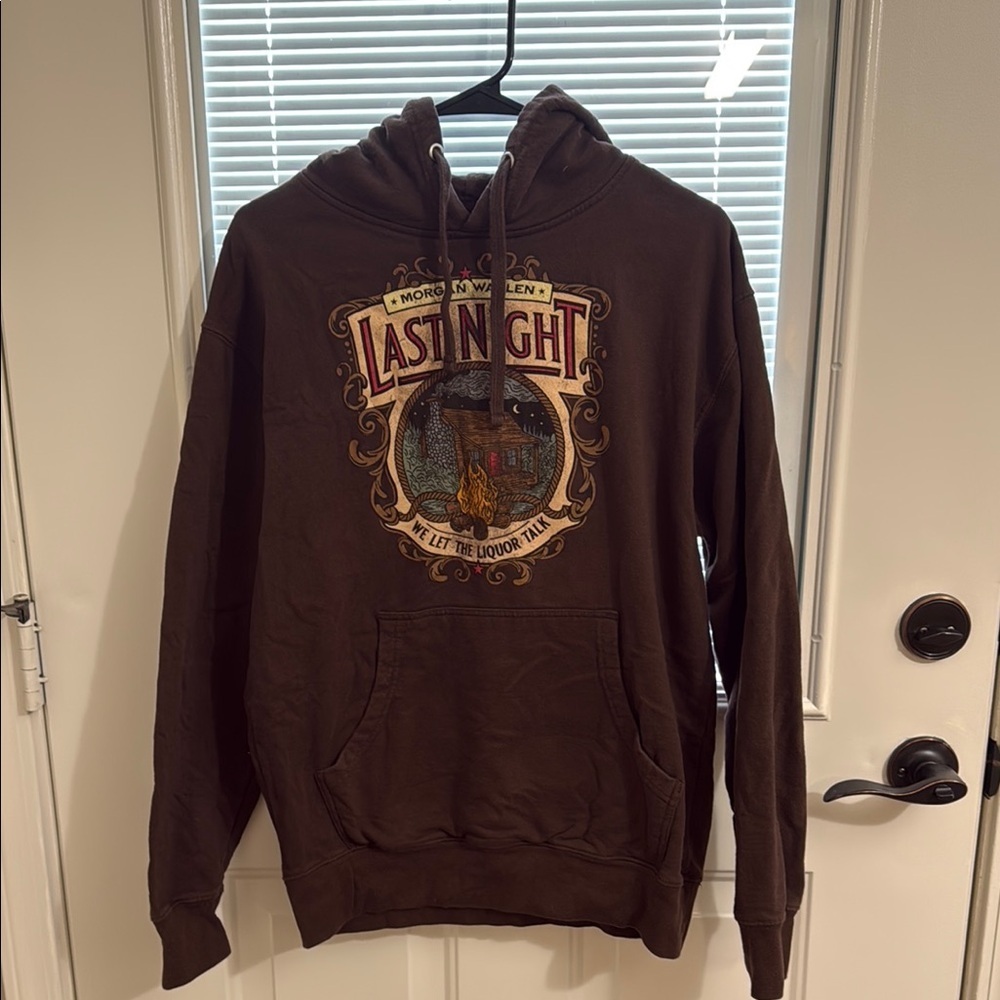 Morgan Wallen Brown Concert Hoodie Size M